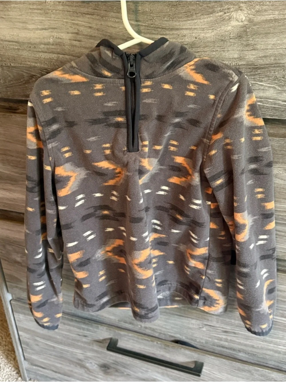 OshKosh B'gosh Gray and Orange Half-Zip Fleece Pullover